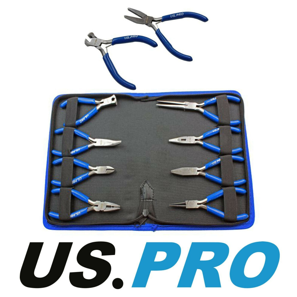 US PRO Tools 8 Piece Mini Pliers Plier Set Snips Long Nose Bent Nose NEW 1997