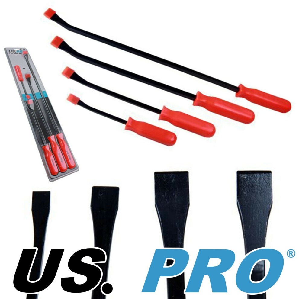 US PRO 4pc PRY BAR LEVER SET 200mm 300mm 450mm 600mm Wrecking Crowbar 6725