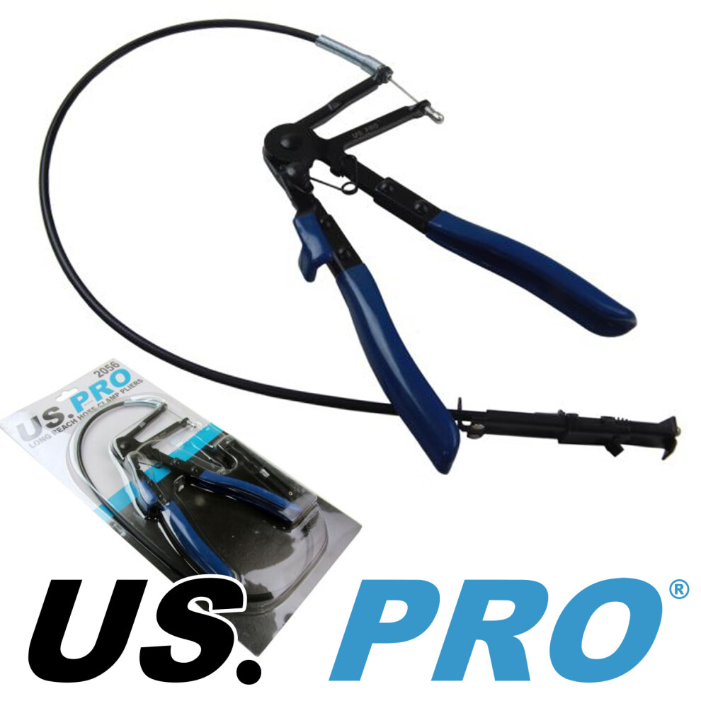 Us Pro Long Reach Flexible Hose Clamp Clip Band Ratcheting Removal Pliers 2056