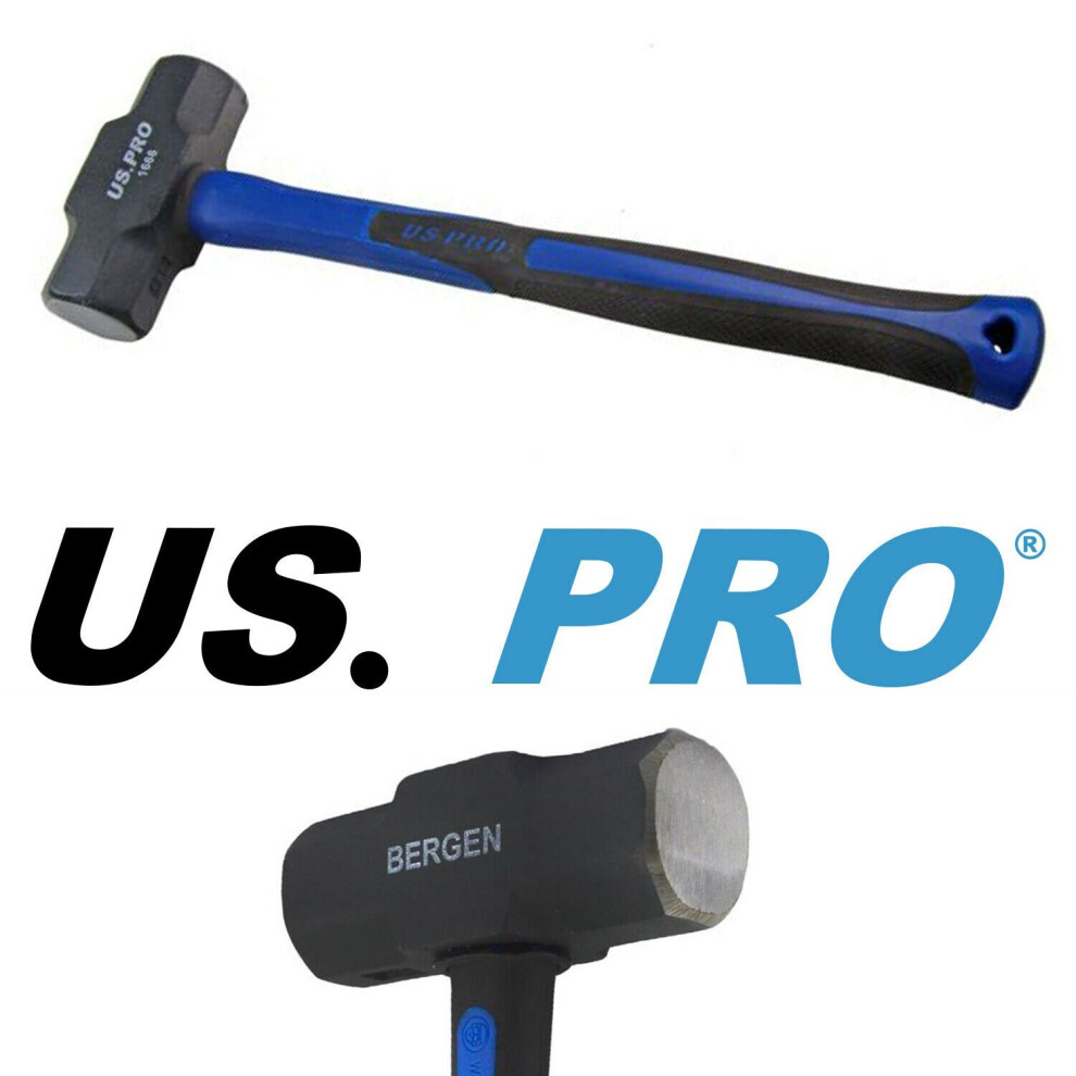 US PRO 1.8kg (4lb) SLEDGE HAMMER double face Head TPR shaft 1666