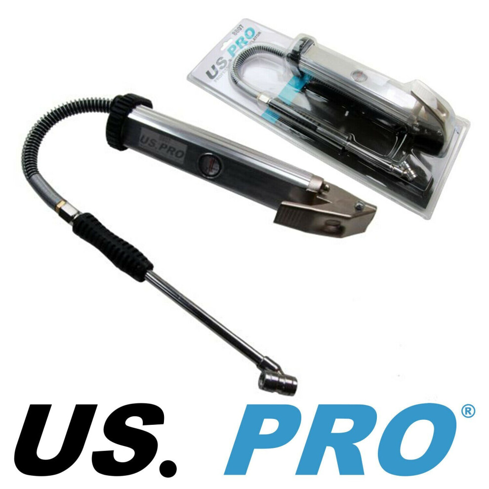 Us Pro Professional Air Line Tyre Inflator Gauge Cars Motorcycles 160 Psi 8807