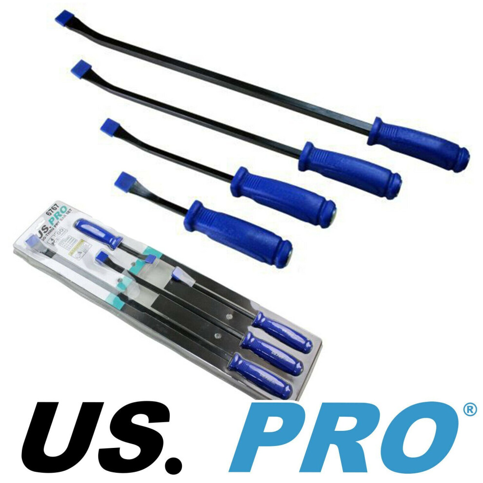 Us Pro 4Pc Go-Thru Wrecking Pry Bar Set Lever Crow Bars 200Mm - 600Mm 6767