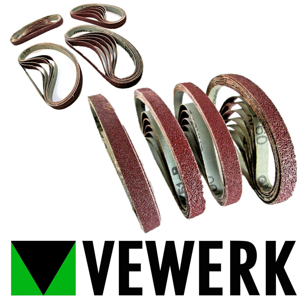 Vewerk Finger Sander Sanding Belts Air Grinder Woodwork 330 X 10Mm 25 Pack 8025 5060478386759