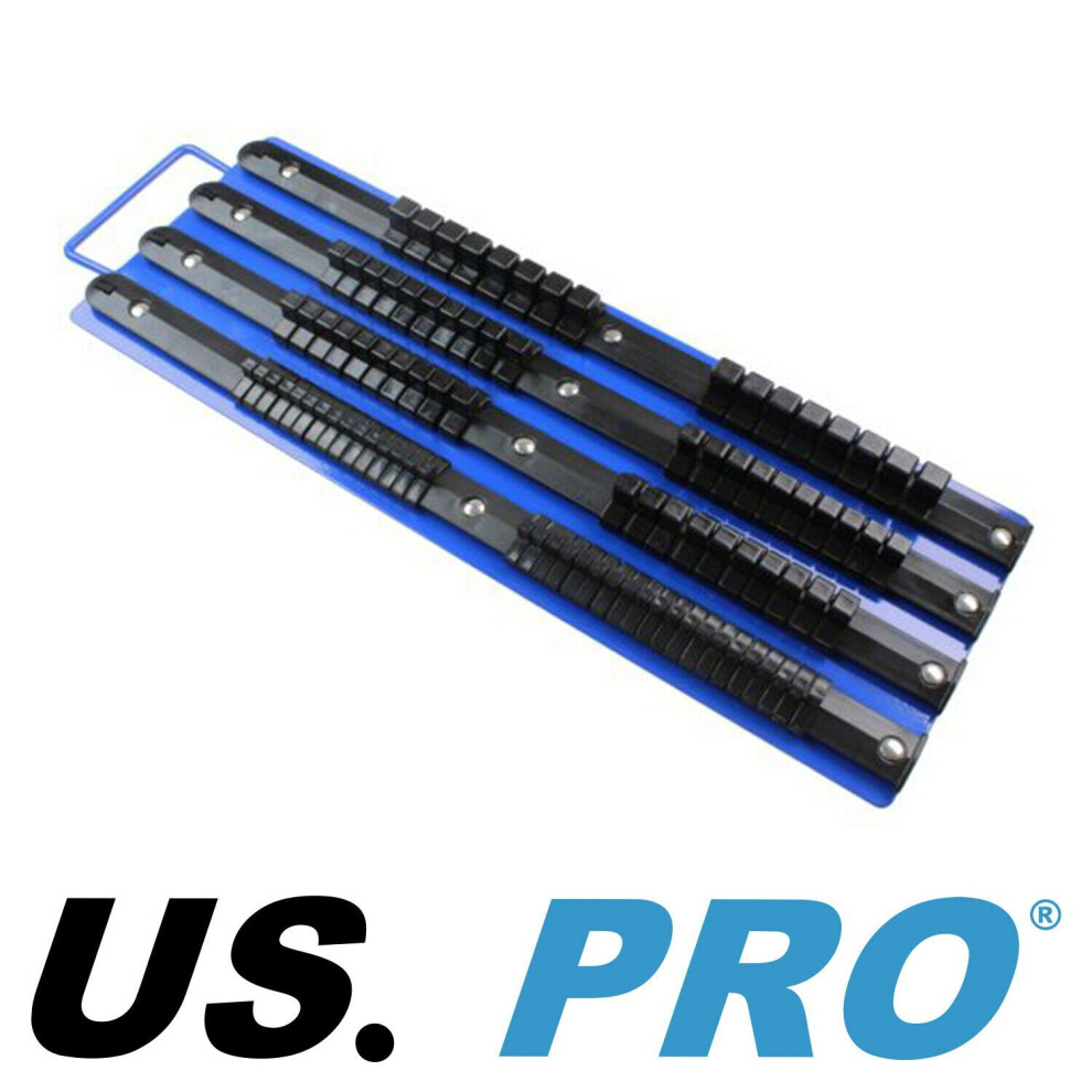 Us Pro Tools Socket Rail Tray Holds 86 Sockets 1/4" 3/8" 1/2" Drive Clips 6741