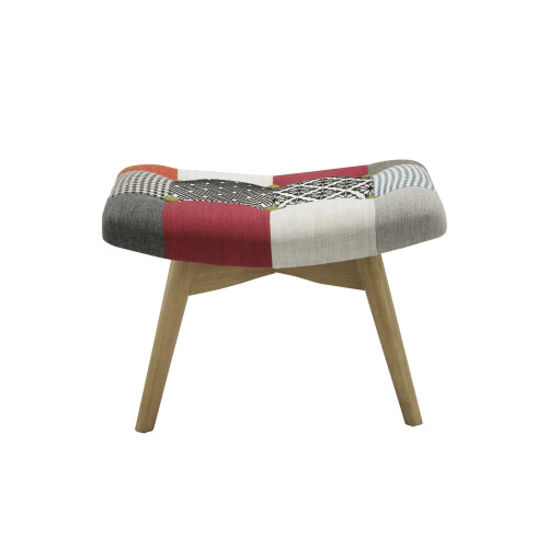 Birlea Birlea Sloane Multicolour Patchwork Upholstered Stool 2