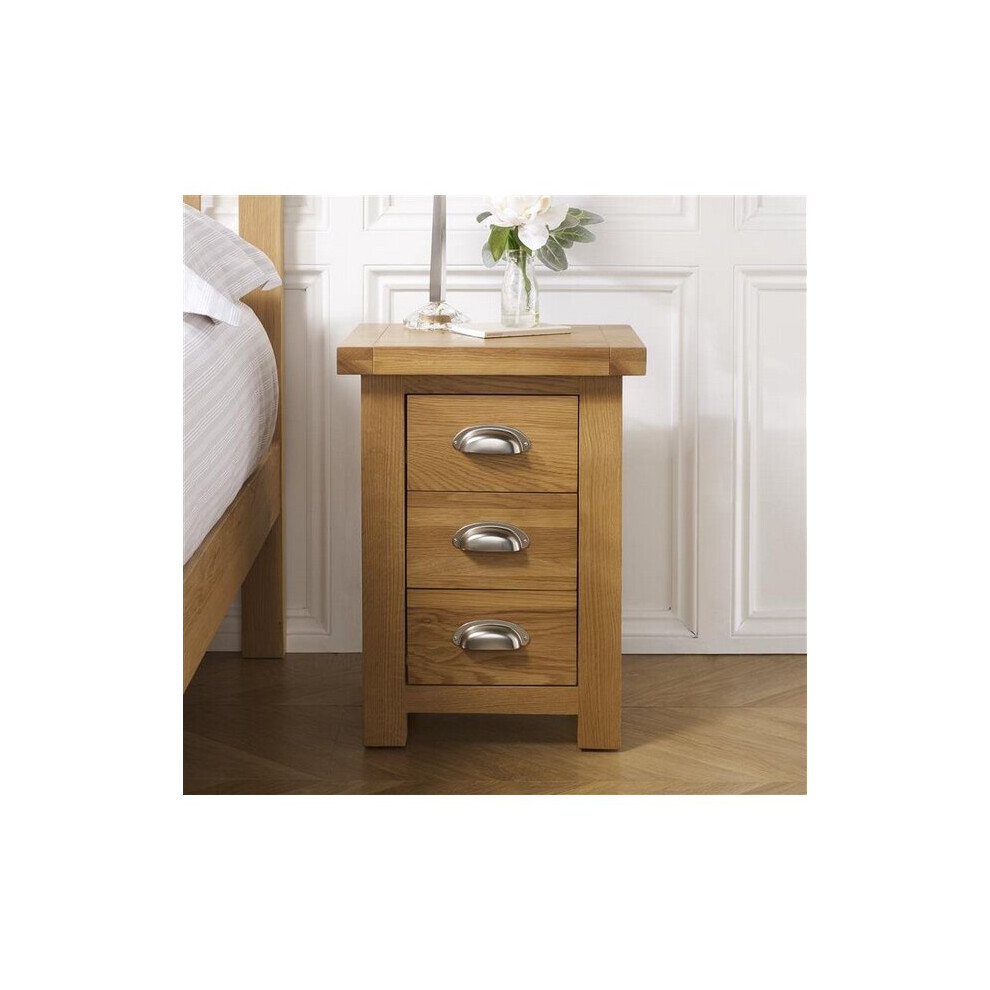 Birlea Grain Woburn 3 Drawer Bedside Oak Small