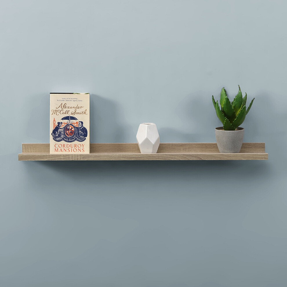 Set of 2 80cm Modern Contemporary Floating Shelf Oak G-0415