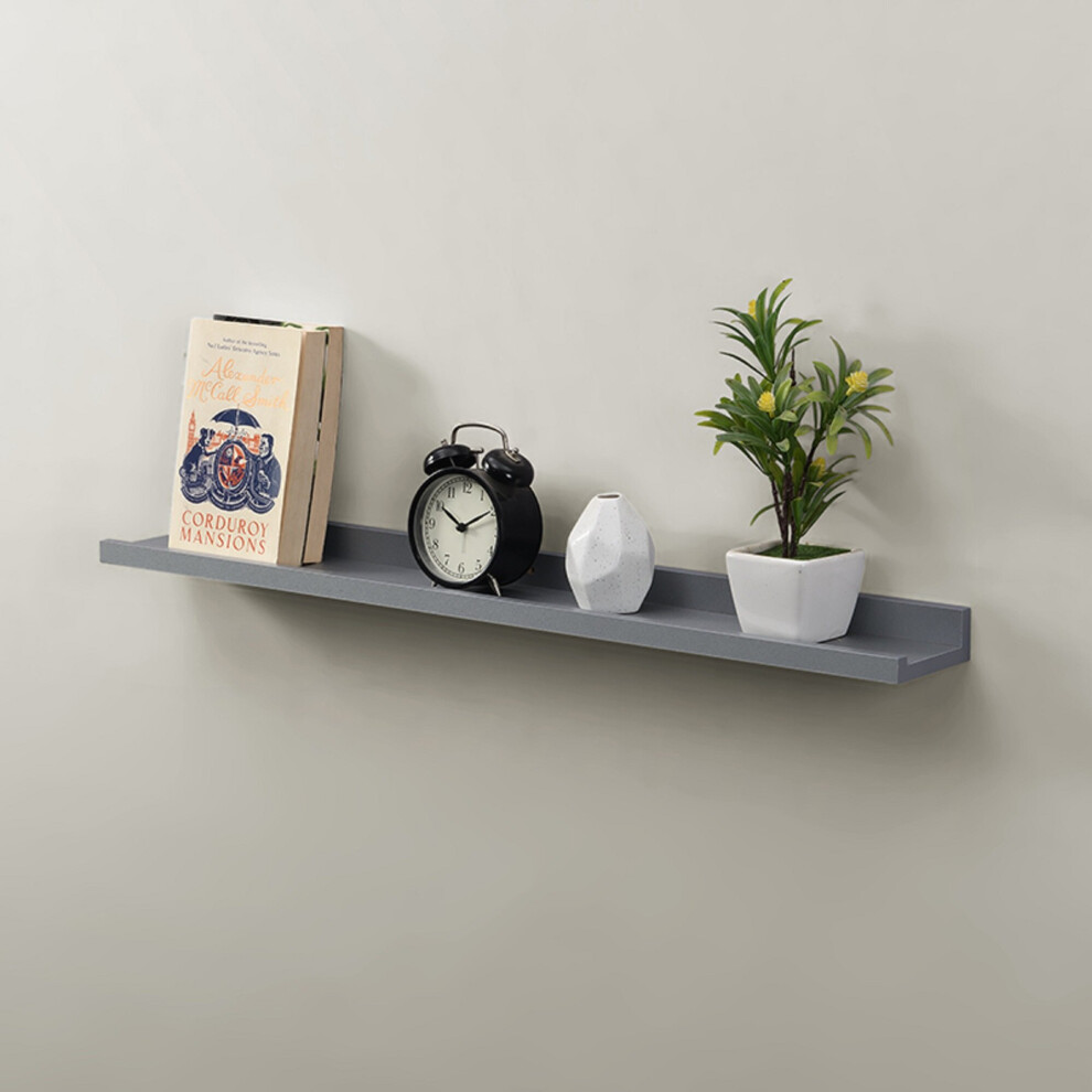 Set of 2 80cm Modern Contemporary Floating Shelf Grey G-0414