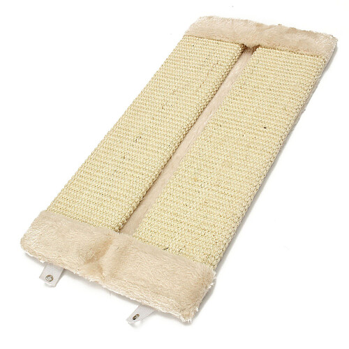 Pet Kitten Corner Sisal Wall Scratch Post for Cats - Durable Beige Scratching Board 1