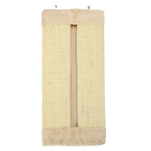 Pet Kitten Corner Sisal Wall Scratch Post for Cats - Durable Beige Scratching Board 2