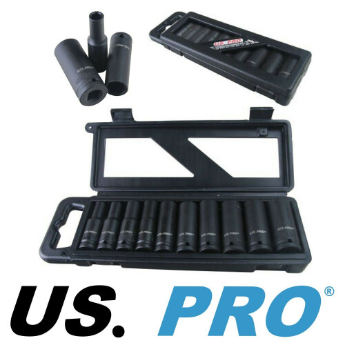 us pro US.PRO TOOLS Thin Wall DEEP IMPACT Socket Set 1/2" Drive Long Reach Impact Socke
