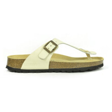 (3) Sanosan Geneve Leather Ivory Womens Designer Thong Sandals