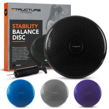 (Black) Structure Fitness Stability Disc Balance Pad Wobble Air Cushion Ankle Knee Yoga Board With Pump Comes With Pump