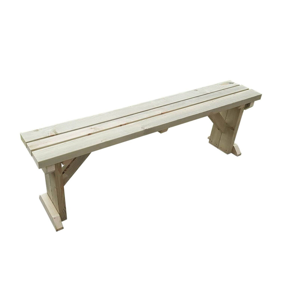 (5ft, Light Green) Picnic Bench Hollies Wooden Outdoor Garden Furniture Fence Seating Heavy Duty-image-OPC-P6K6D8T-NEW