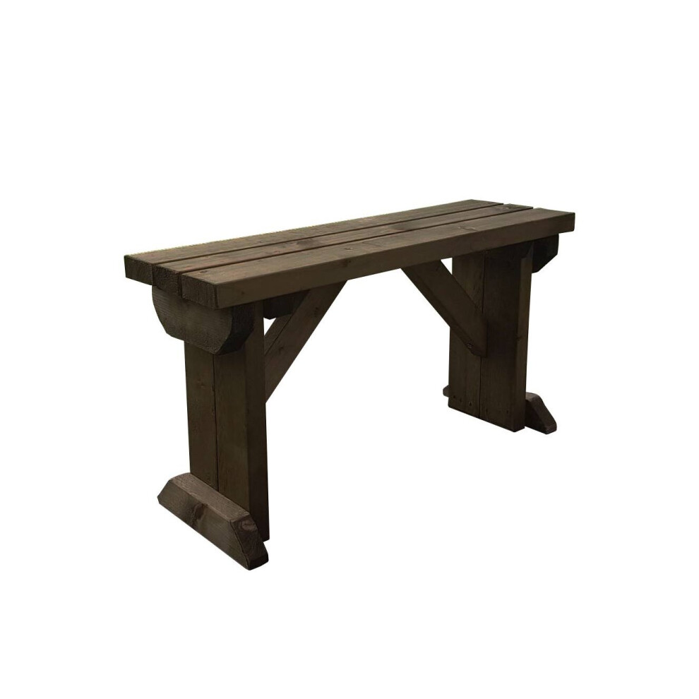(6ft, Rustic Brown) Picnic Bench Hollies Wooden Outdoor Garden Furniture Fence Seating Heavy Duty-image-OPC-P6K6D8X-NEW