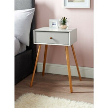 (Stone Grey) Bjorn Wooden Bedside Chest Table