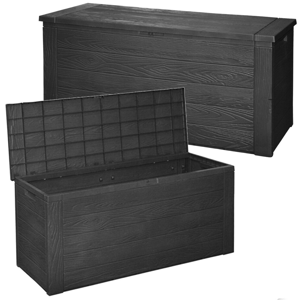 Outdoor Black 300L Garden Patio Cushion Furniture Toy Storage Holder Box Chest