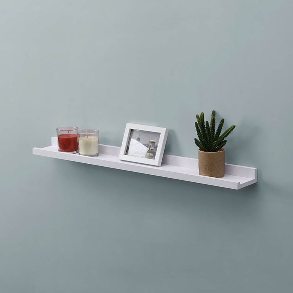 Set of 2 80cm Modern Contemporary Floating Shelf White G-0413