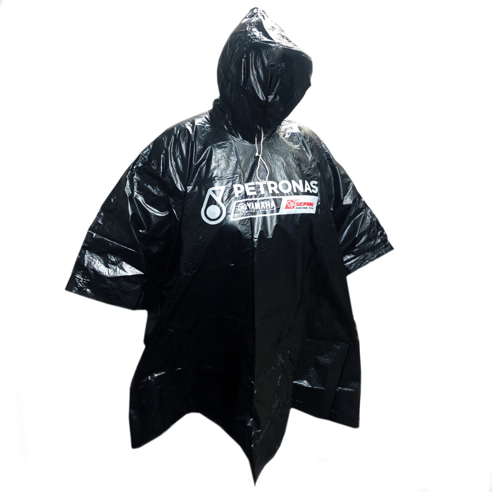 Adult Rain Poncho Black Festival Waterproof Raincoat Mac & Hood