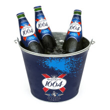 Kronenbourg 1664 Metal Ice Bucket Home Bar Party Drinks Cooler Chiller