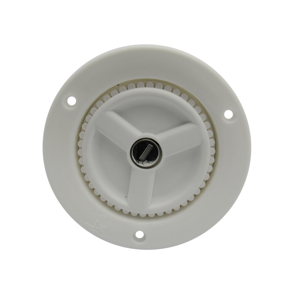 Water Inlet Filler Cap (Lockable Fresh Caravan Motorhome RV White)