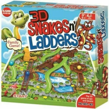 3D Snake Ladders Quality Childrens Kids Board Fun Game Toy Gift 3+