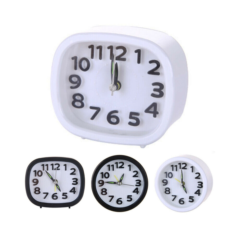 Battery Operated No Tick Snooze Quartz Alarm Clock Silent Small Bedside Clocks