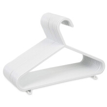 (White) 40Pc Kids Plastic Hangers Clothes Cloth Plastic Coat Hangers - With Lips For Boys Girls Clothes Dress - Organise Children Clothes Wardrobe Closet