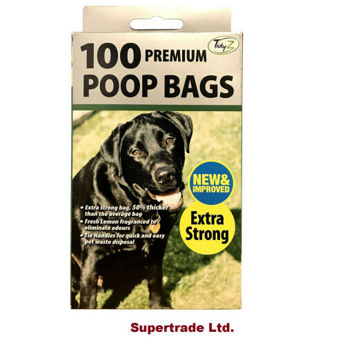 6 X Tidyz Fragranced Poop Bags Doggy Dog Poo Extra Strong Tie Handles - 100 Bags