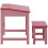Premier Housewares Childrens Table Chair Set Strong Durable Hinge Lid Desk Rectangular Pink 4