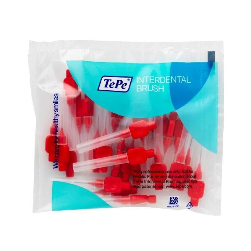 Pack of 25 TePe Interdental Brushes - Red 0.5mm (TEP0033)