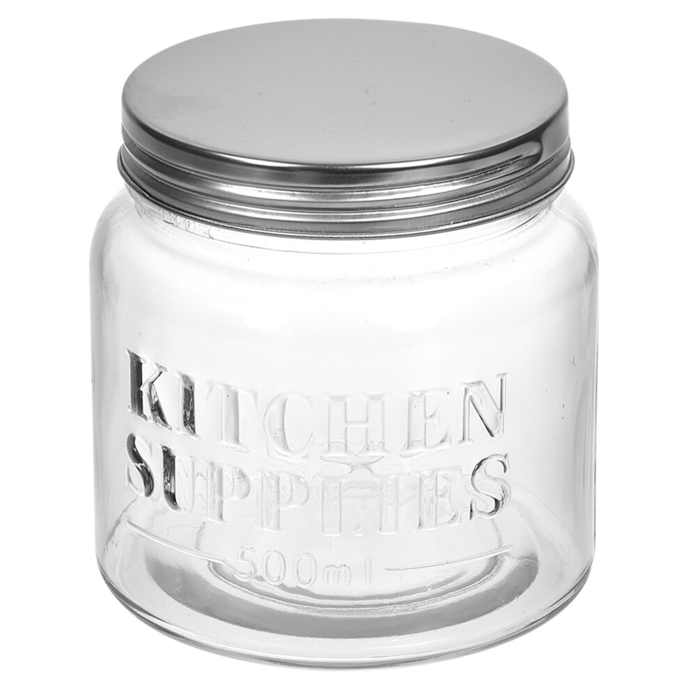 (500ml, 3) Air Tight Smooth Glass Jars Food Kitchen Storage