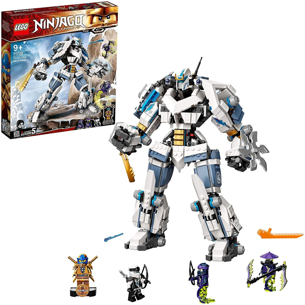 LEGO 71738 NINJAGO Legacy Zane's Titan Mech Battle Ninja Building Set with Jay Golden Figure and 2 Ghost Warriors