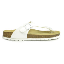 (3) Sanosan Geneve Lacquered White Womens Designer Thong Sandals