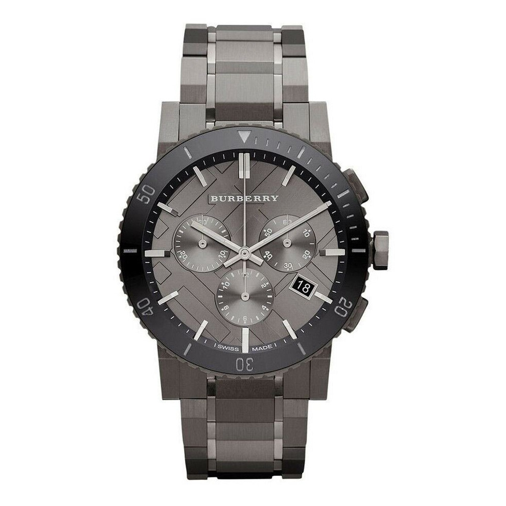 Burberry Bu9381 Gunmetal Dial Grey Ion-Plated Men's Watch Black