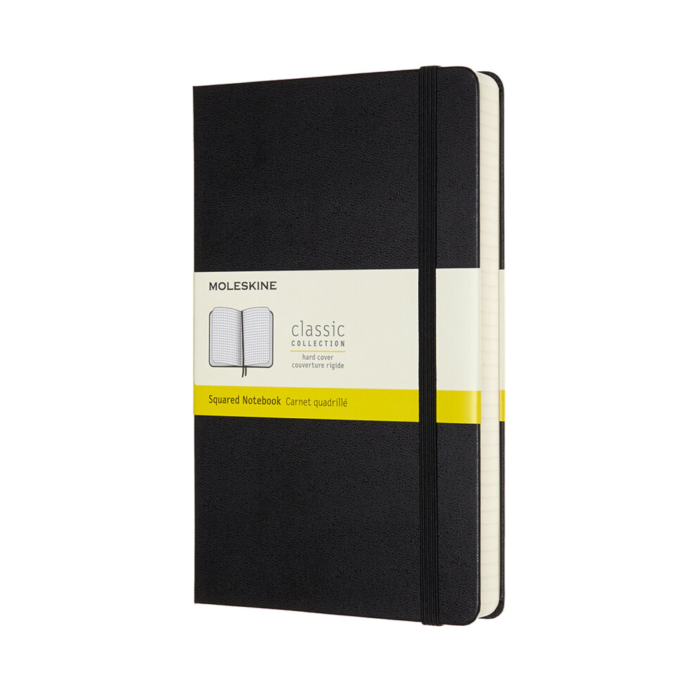 Black Moleskine Expanded Squared Hardcover Notebook: Large