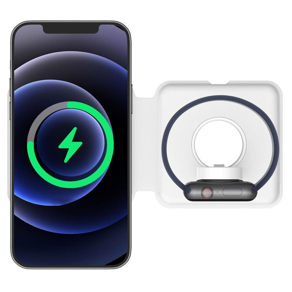 15W 2-In-1 Slimline Wireless Magnetic Magsafe Charger For Iphone Watch & Pods 7437135362315