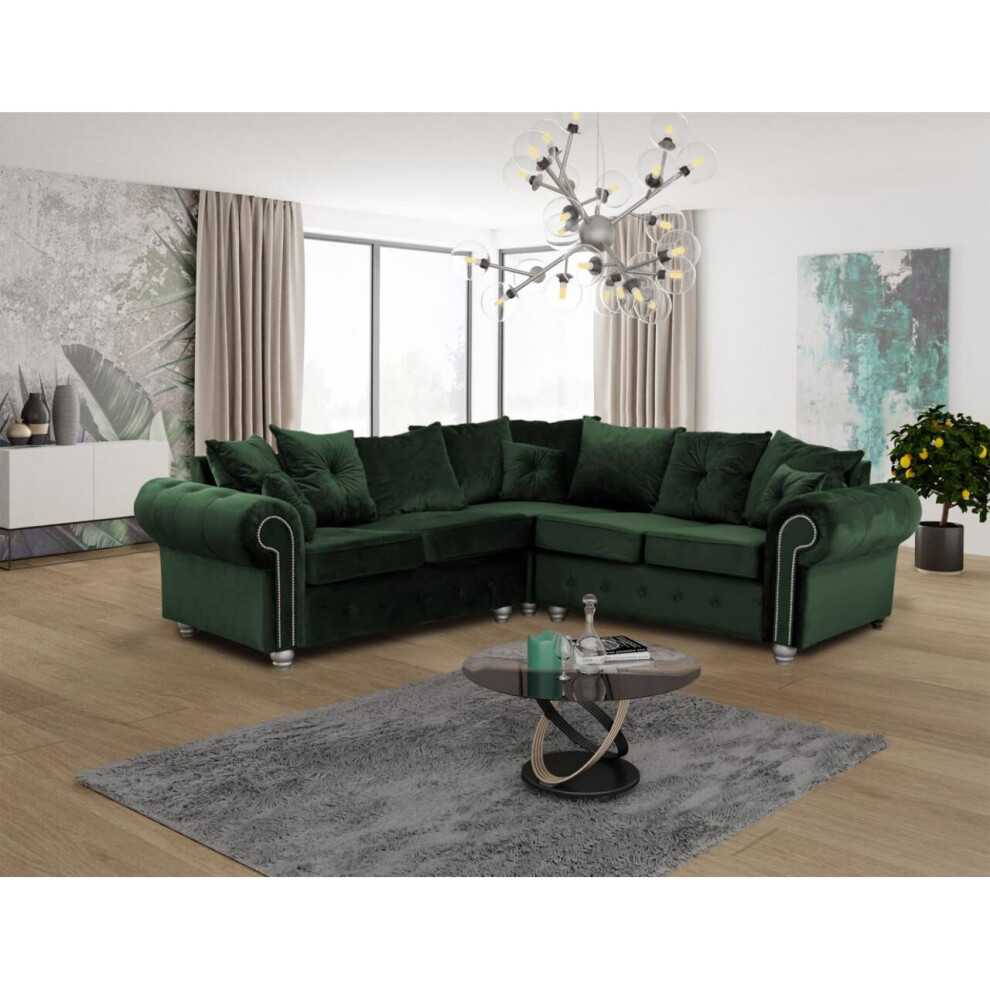 Ashwin Green Corner Luxury Living Room Sofa