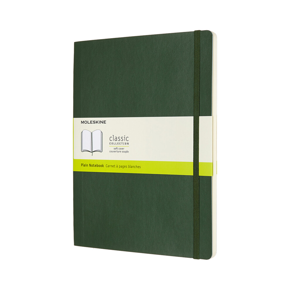 Green Moleskine Plain Softcover Notebook: Myrtle Extra Large