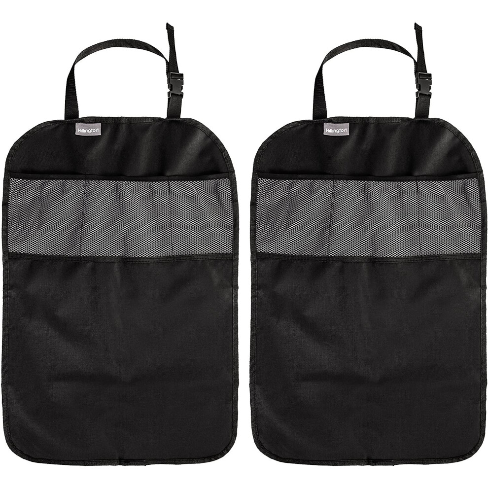 Fineway Kick Mat Car Seat Protectors With 3 Mesh Pockets, Set Of 2