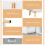 Costway Kitchen Wooden Storage Cabinet Shelves Free Standing Cupboard 6