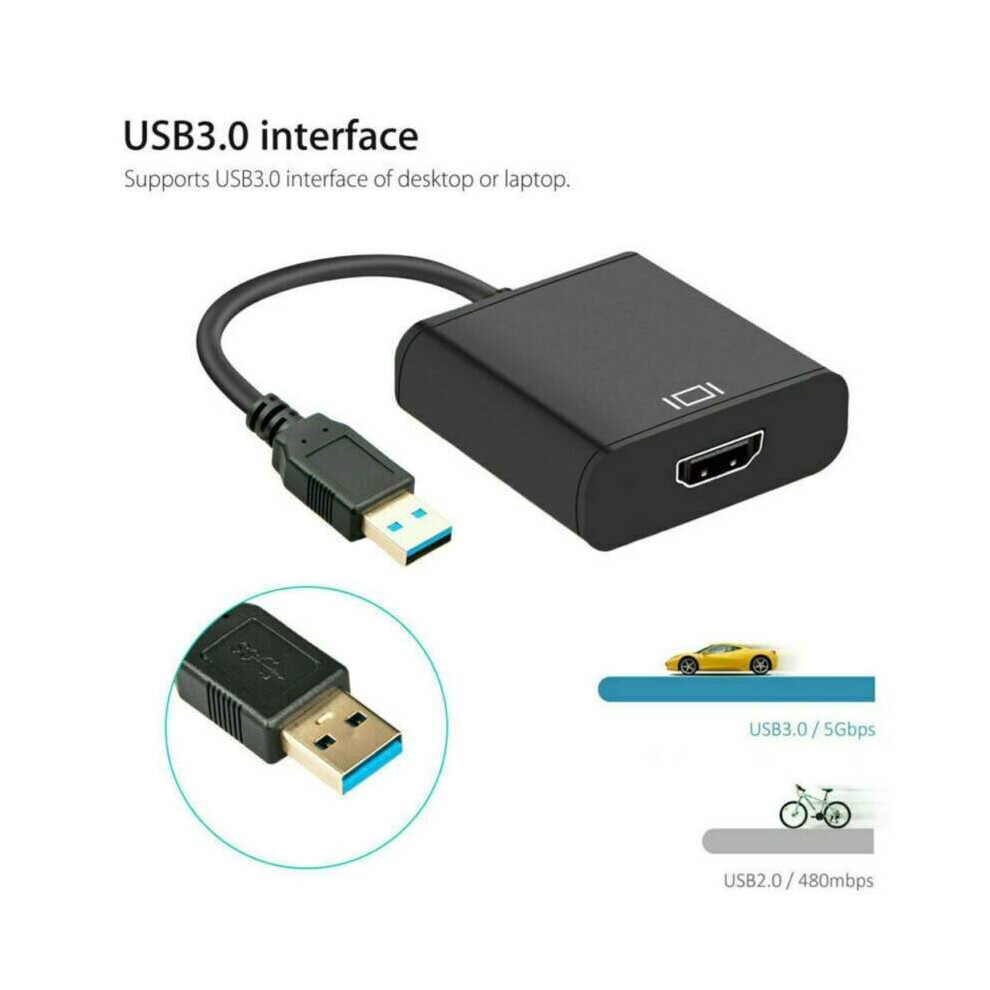 Hd 1080P Hdmi To Usb 3.0 Video Cable Adapter Converter Fit Pc Laptop Hdtv Lcd Tv 683546089939