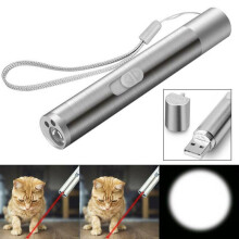 3 in 1 Rechargeable Cat Laser Pointer Toy USB Power Cat Training Torch UV lights