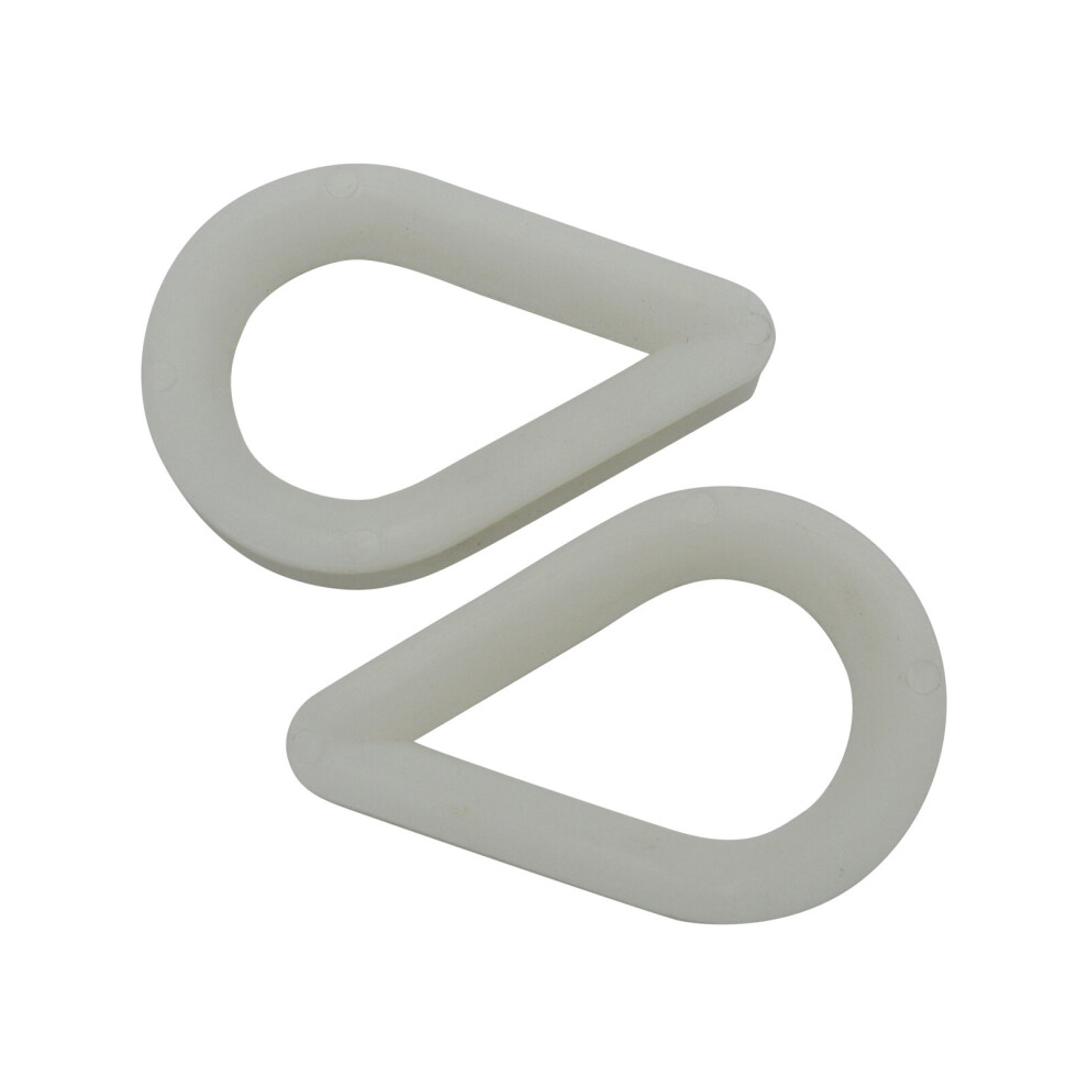 x2 20MM White Nylon Soft Rope Thimbles - Marine Eye Slicing Loop