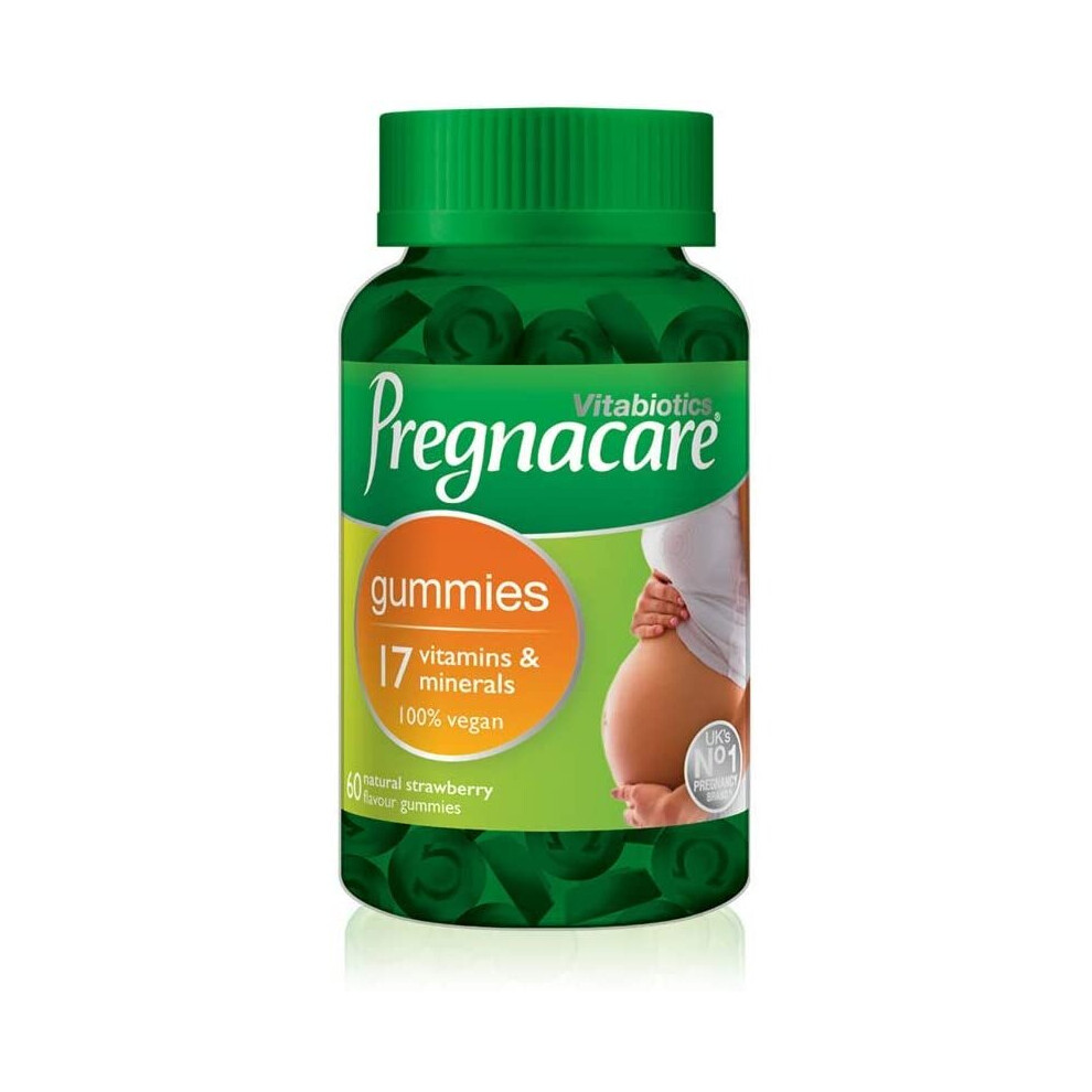 Vitabiotics Pregnacare Gummies 60 Strawberry Flavour Vegan - 17 Nutrients, 400Μg Folic Acid, 10Μg Vitamin D