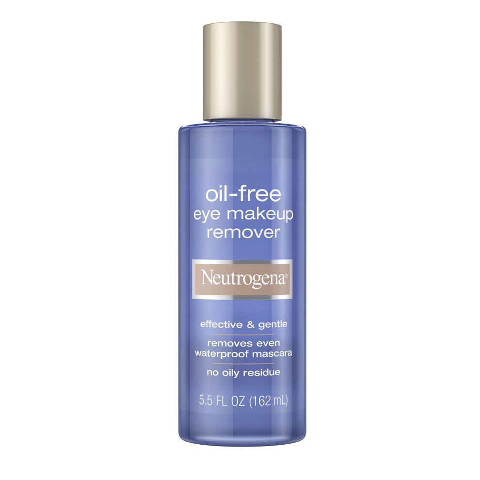 Neutrogena Oil-Free Liquid Eye Makeup Remover, Residue-Free, Non-Greasy, Gentle & Skin-Soothing Makeup Remover Solution with Aloe & Cucumber Extract f