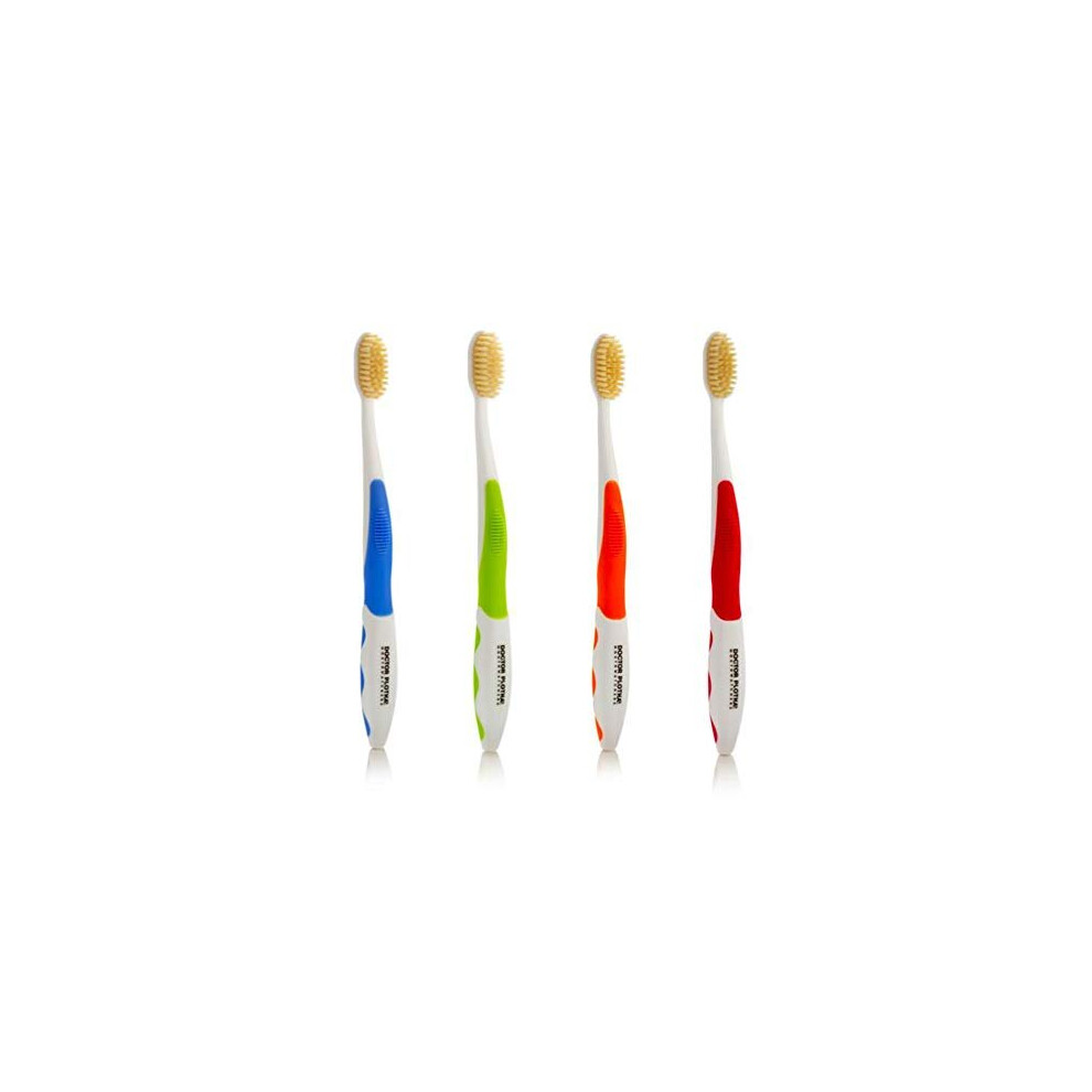Mouthwatchers Silver Antimicrobial Floss Bristle Toothbrush, Adult, 4 Pack
