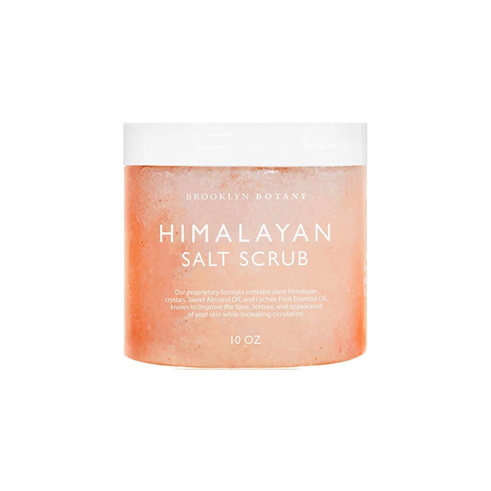Brooklyn Botany Himalayan Salt Exfoliating Body Scrub & Foot Scrub - All Natural Exfoliator, Moisturizes With Sweet Almond Oil - Scrub Away Dead Skin