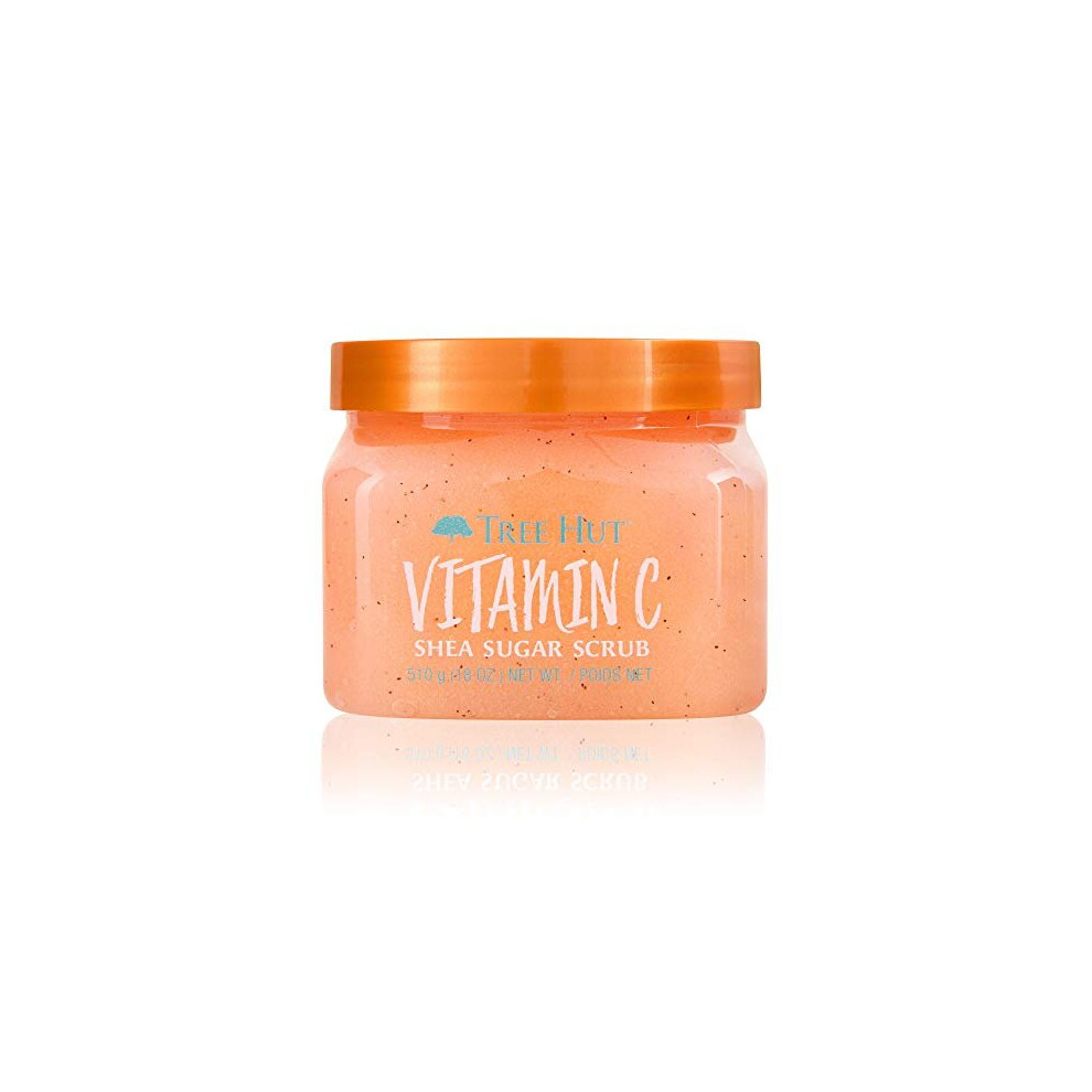 Tree Hut Shea Sugar Scrub Vitamin C, 18oz, Ultra Hydrating & Exfoliating Scrub for Nourishing Essential Body Care