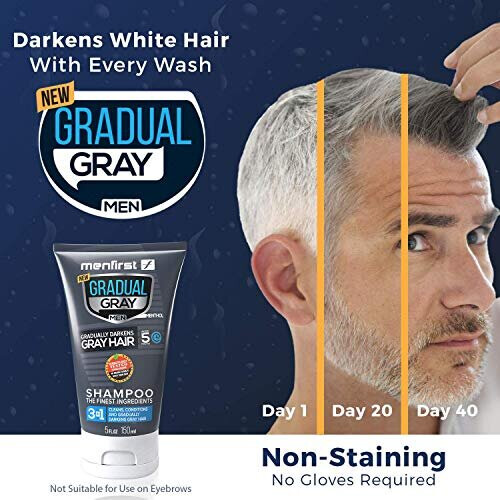 MENFIRST Shampoo e Conditioner 3-in-1 per Uomini per Scurire Gradualmente i Capelli Grigi 1